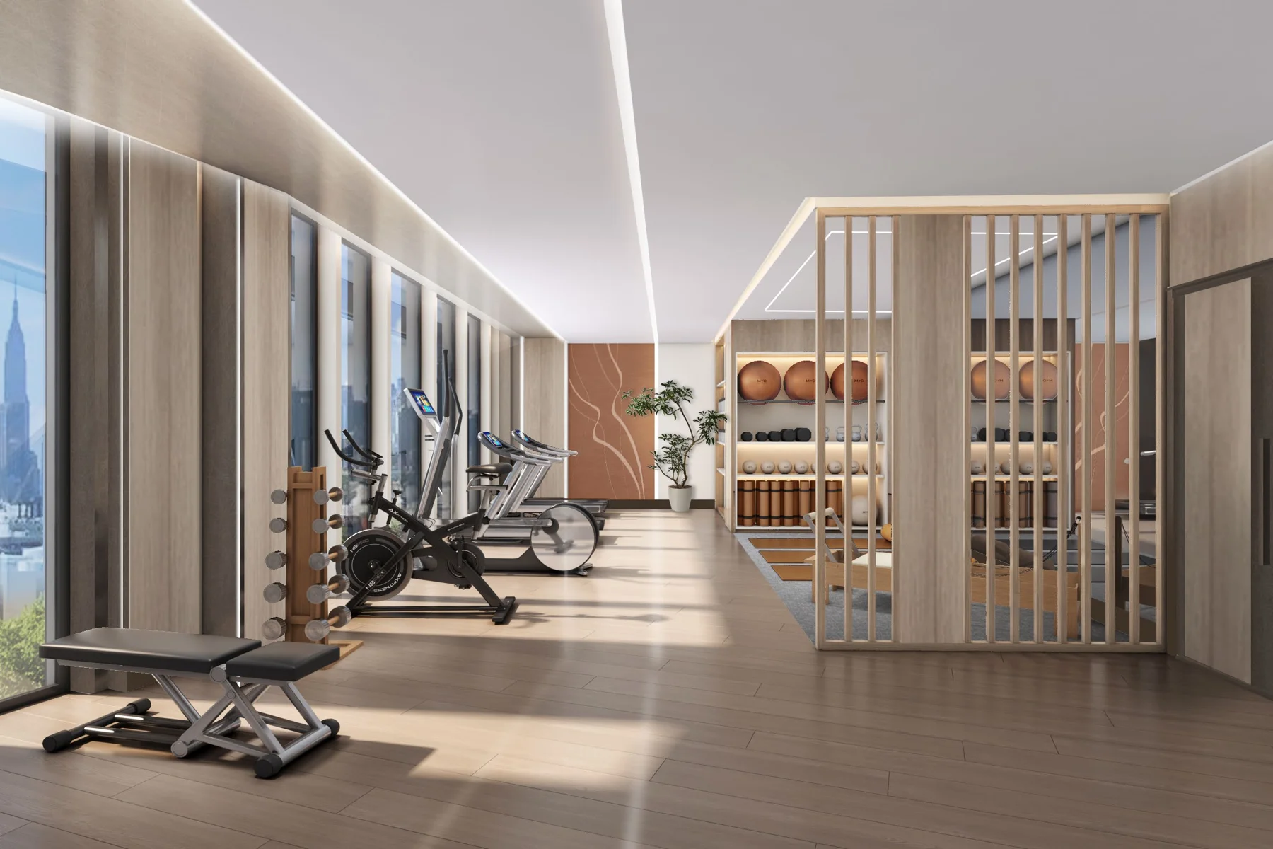 Planned AVELA fitness space rendering